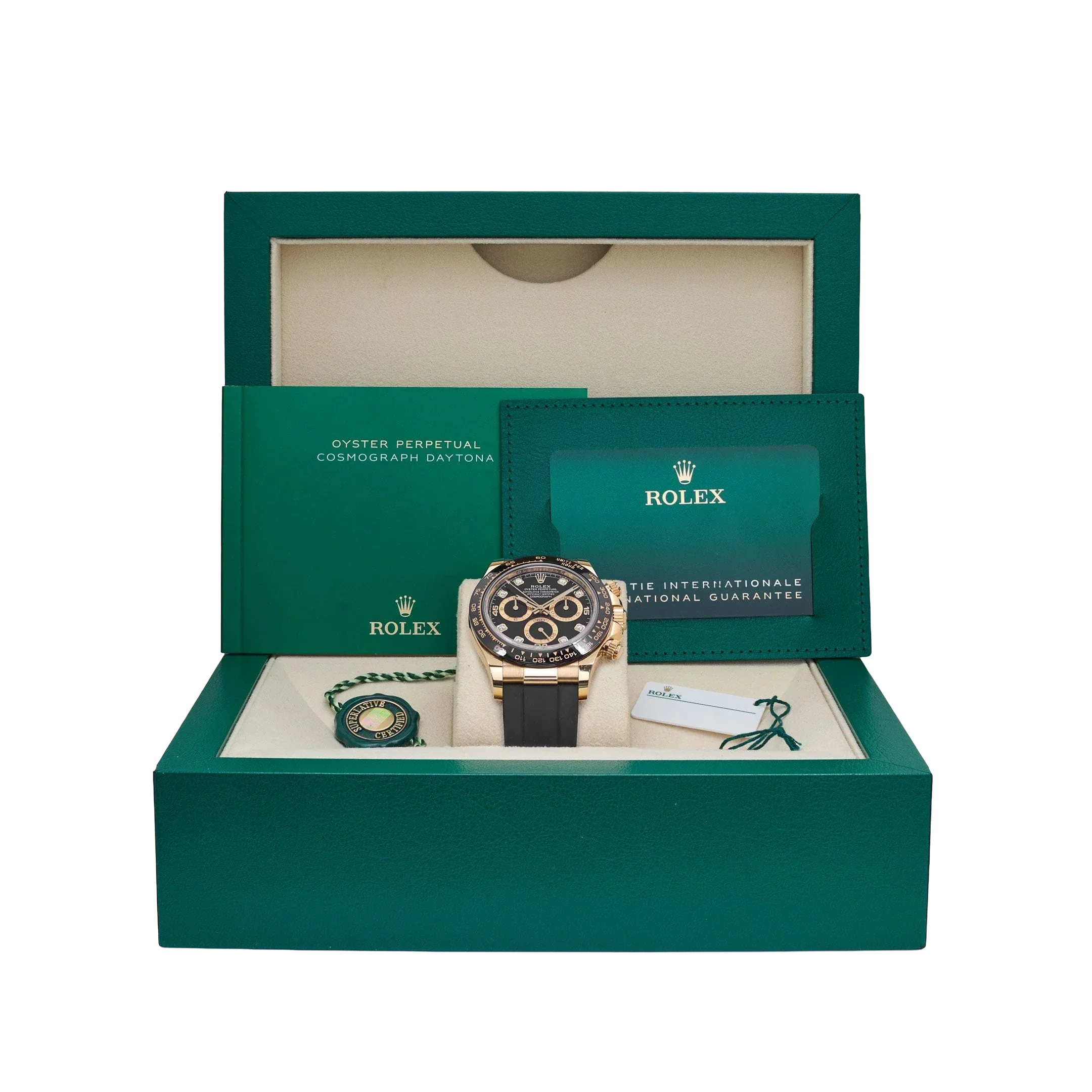 Daytona 40mm Yellow Gold Black Diamond Dial 116518LN