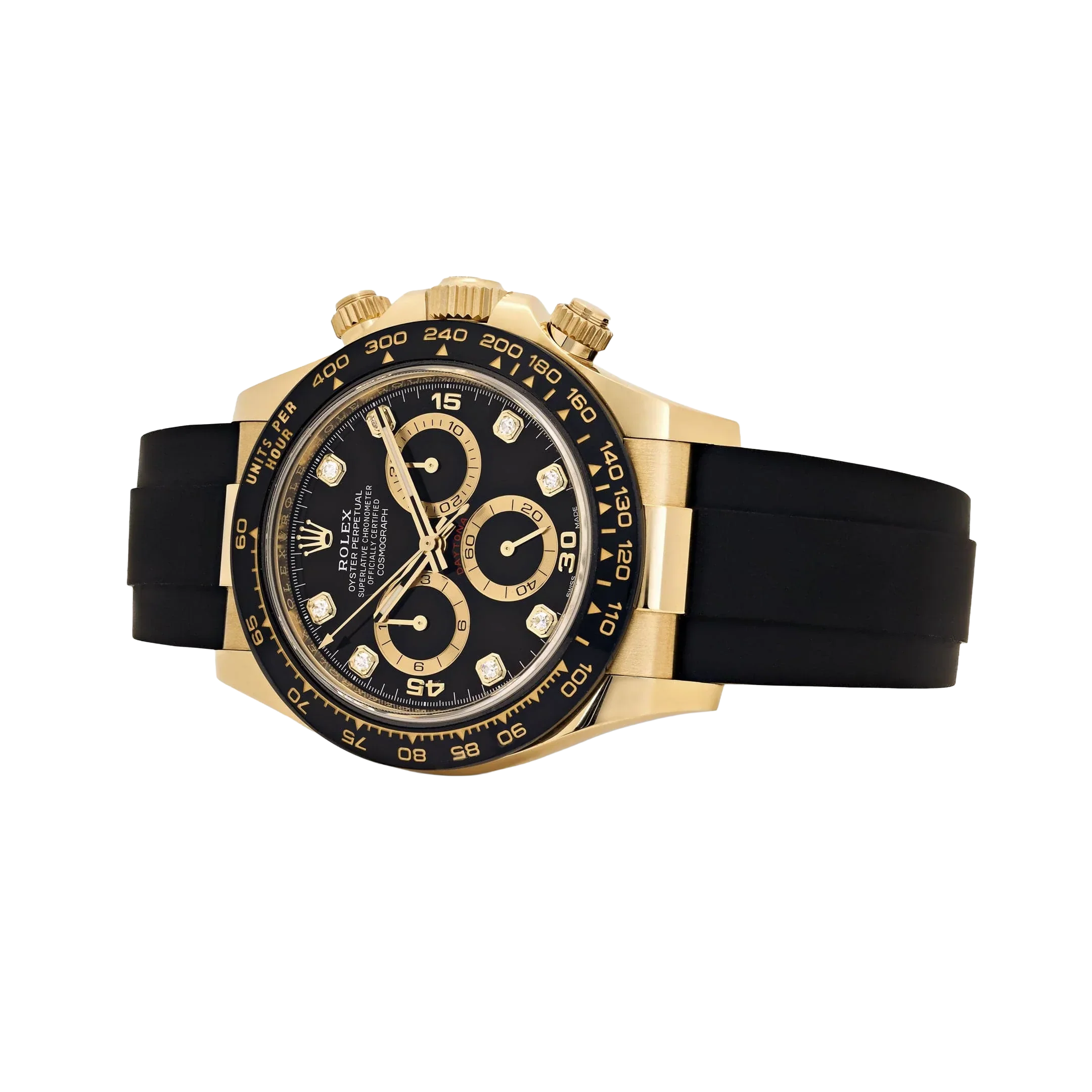 Daytona 40mm Yellow Gold Black Diamond Dial 116518LN