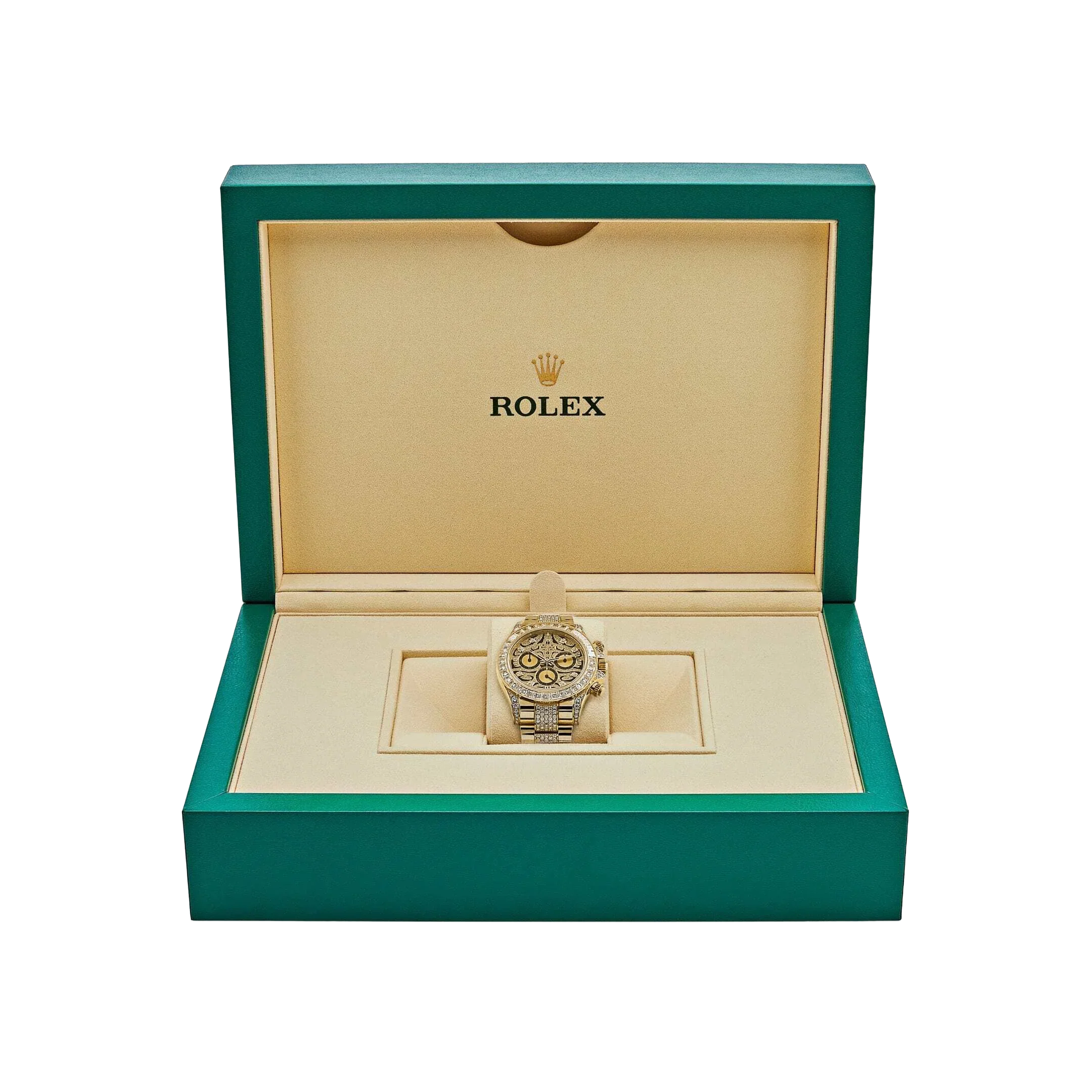 Daytona Eye of the Tiger 116598TBR Yellow Gold Diamond Dial with Diamond Bracelet (Super Clone)