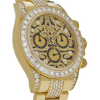 Daytona Eye of the Tiger 116598TBR Yellow Gold Diamond Dial with Diamond Bracelet (Super Clone)