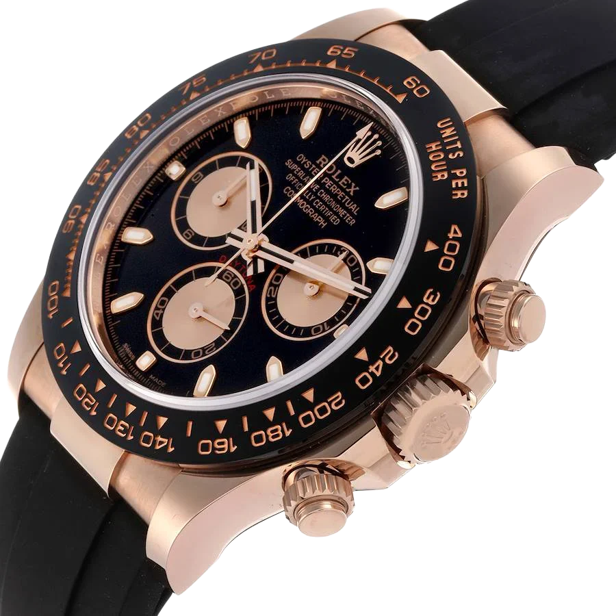 Daytona 40mm Rose Gold Oysterflex Mens Watch 116515LN