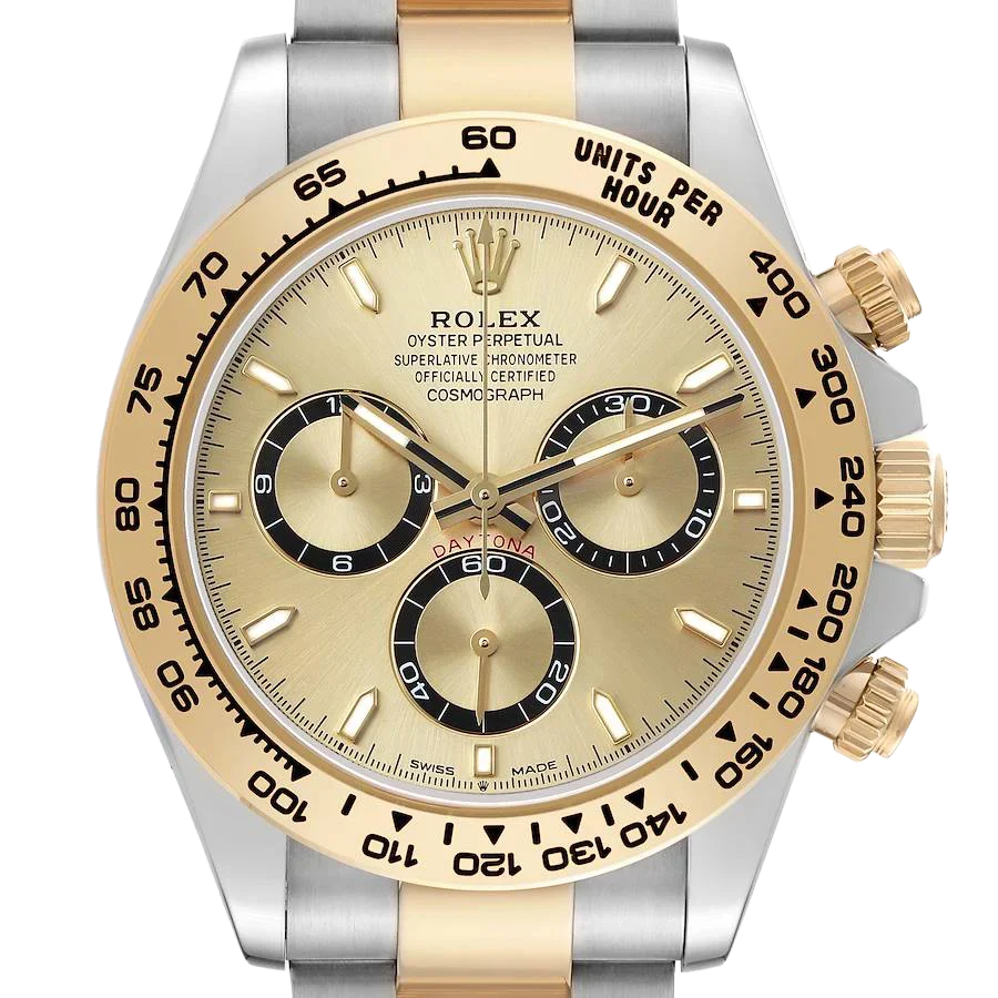 Daytona Steel Yellow Gold Champagne Dial Mens Watch 126503