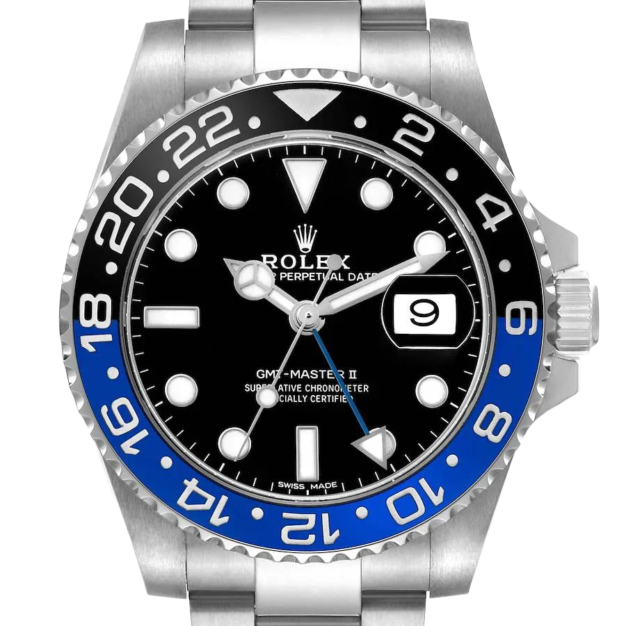 GMT Master II 40mm Steel Black Blue Batman Bezel Mens Watch 116710