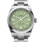 Oyster Perpetual 41mm Stainless Steel Pistachio Dial Men Watch 134300-0006 New 2025