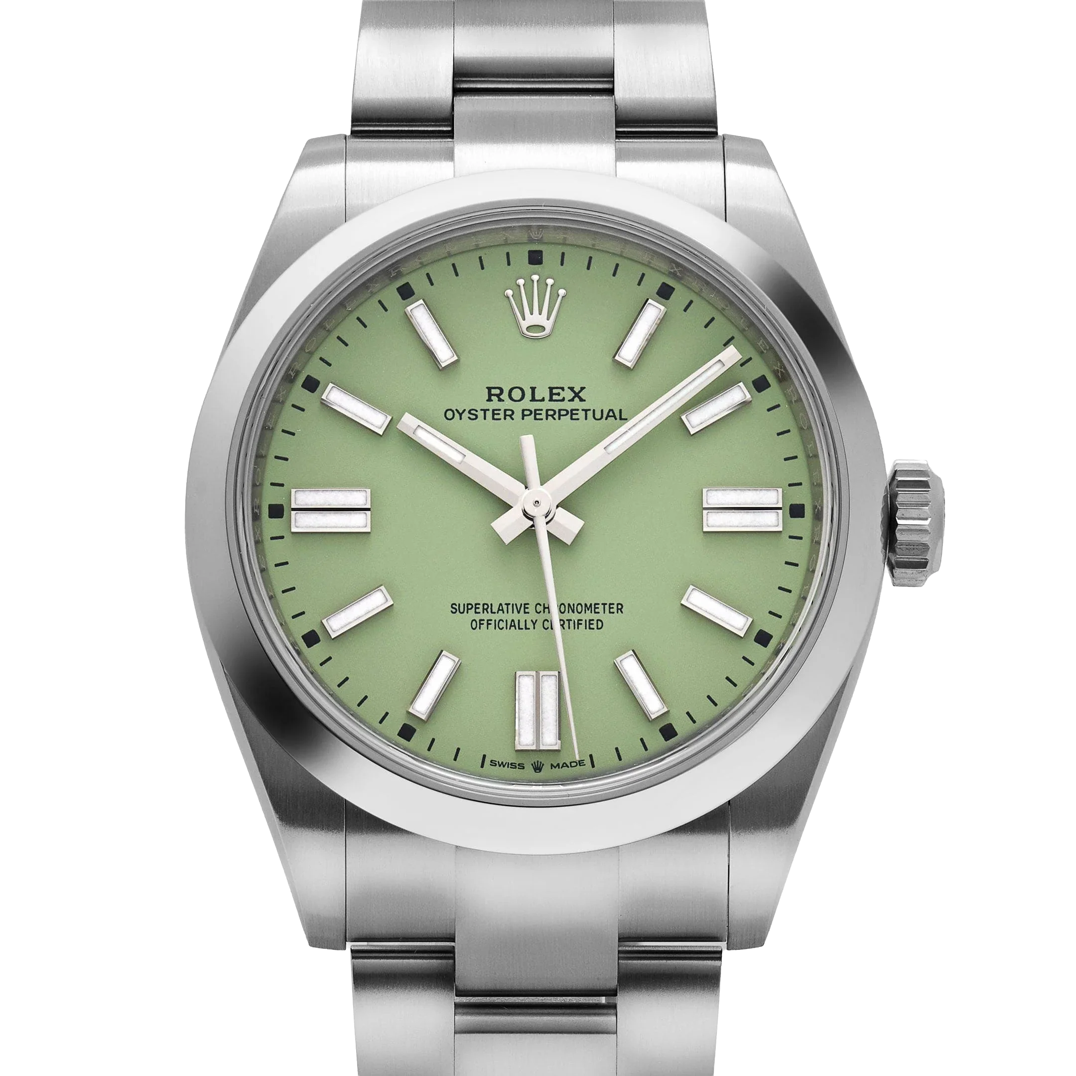 Oyster Perpetual 41mm Stainless Steel Pistachio Dial Men Watch 134300-0006 New 2025
