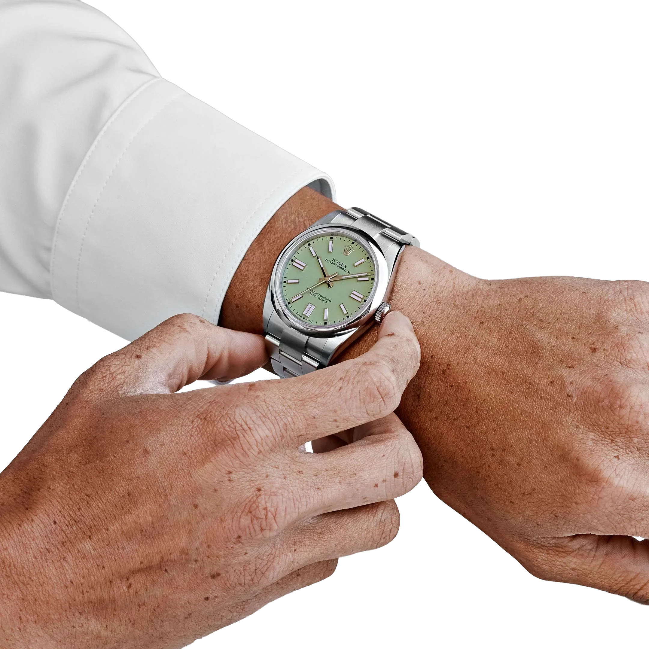 Oyster Perpetual 41mm Stainless Steel Pistachio Dial Men Watch 134300-0006 New 2025