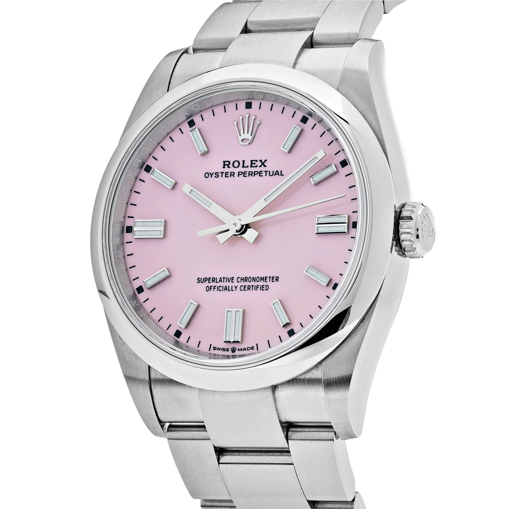 Oyster Perpetual 41mm Stainless Steel Candy Pink Dial Men Watch 134300-0013 New 2025