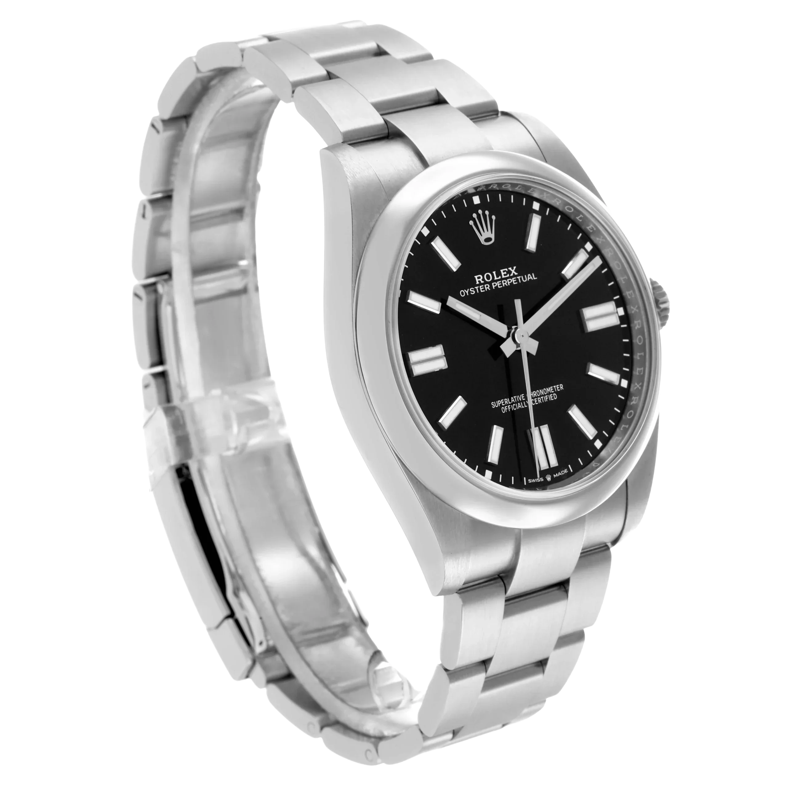 Oyster Perpetual 41mm Black Dial Steel Mens Watch 124300