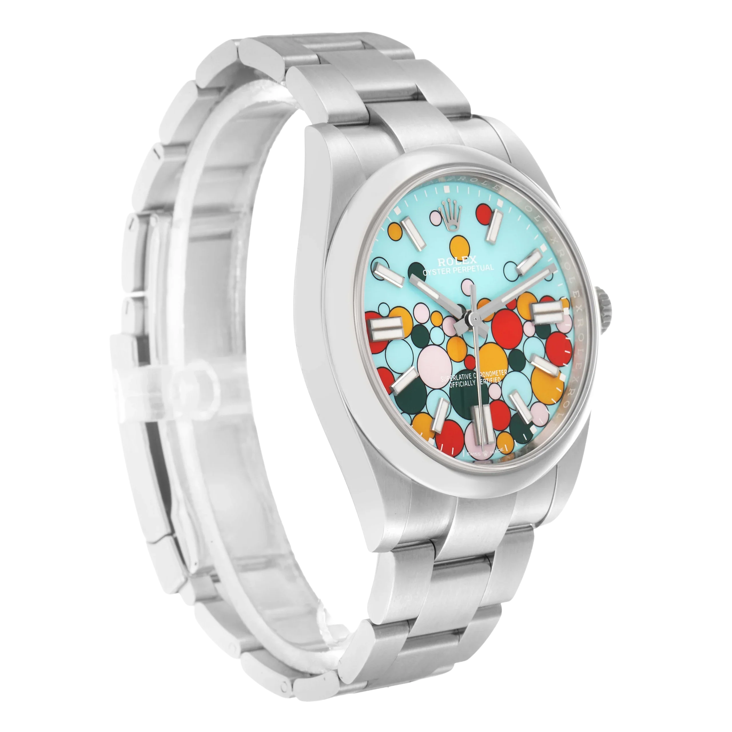 Oyster Perpetual 41mm Celebration Dial Steel Mens Watch 124300