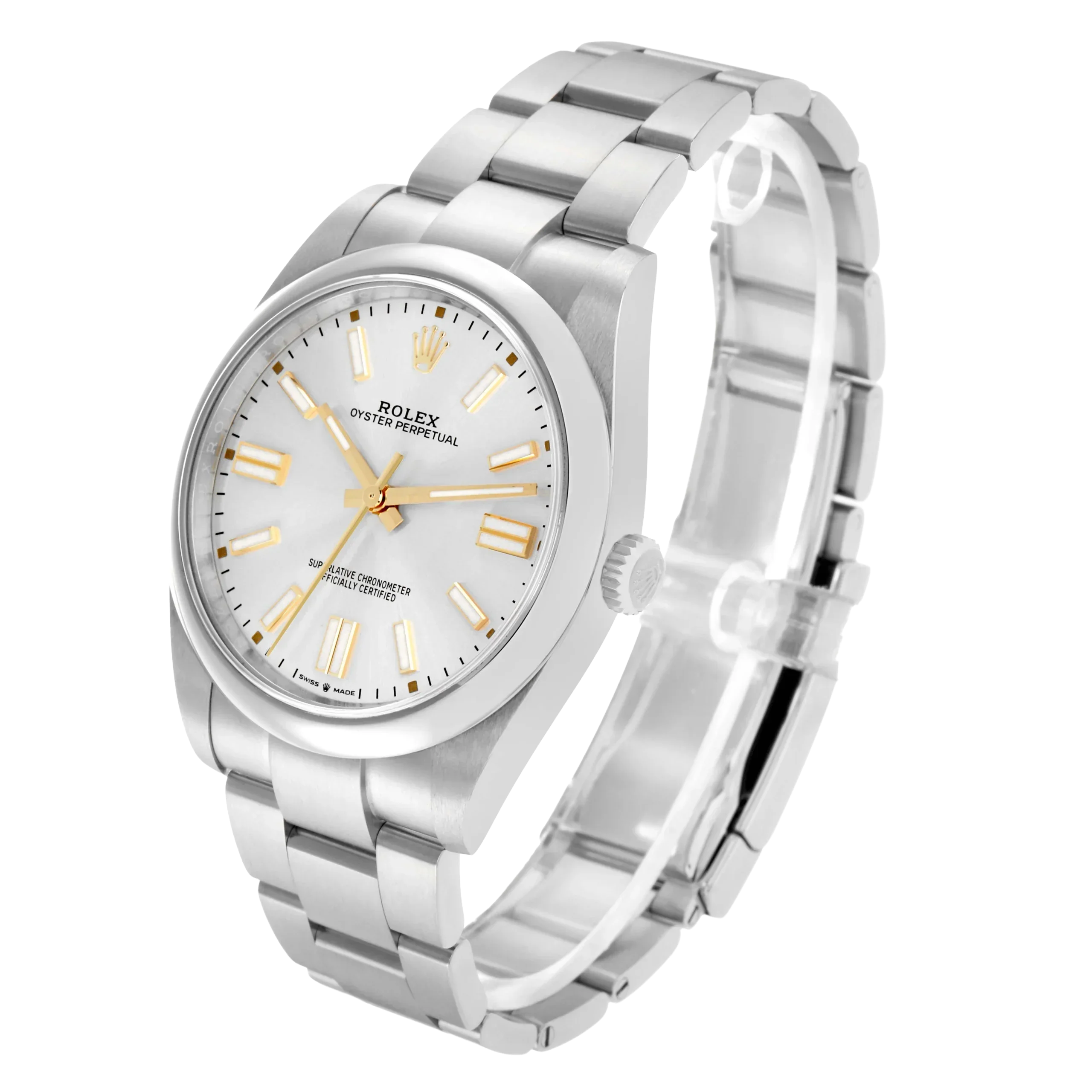 Oyster Perpetual 41mm Steel Silver Dial Mens Watch 124300