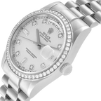 President Day-Date 36mm Platinum Diamond Mens Watch 118346