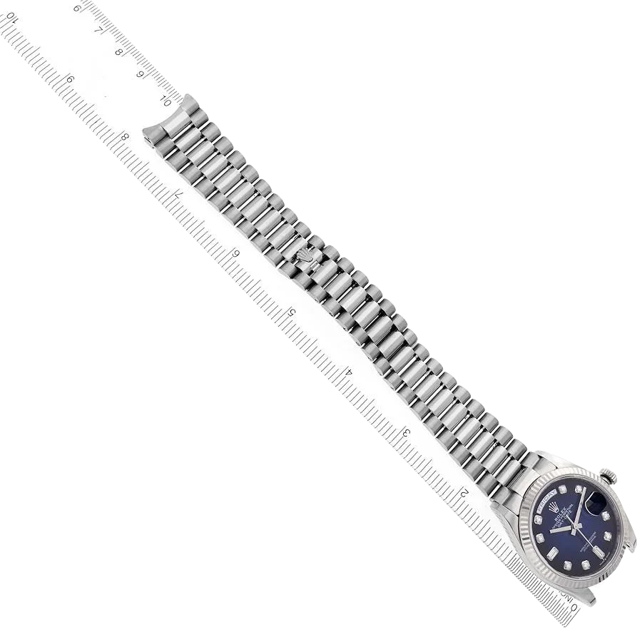 President Day-Date 36mm White Gold Ombre Diamond Dial Mens Watch 128239