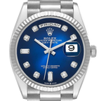President Day-Date 36mm White Gold Ombre Diamond Dial Mens Watch 128239