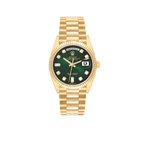 President Day-Date 36mm Yellow Gold Green Diamond Dial Mens Watch 128238