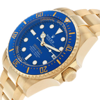 Seadweller Deepsea 44mm Yellow Gold Blue Dial Mens Watch 136668