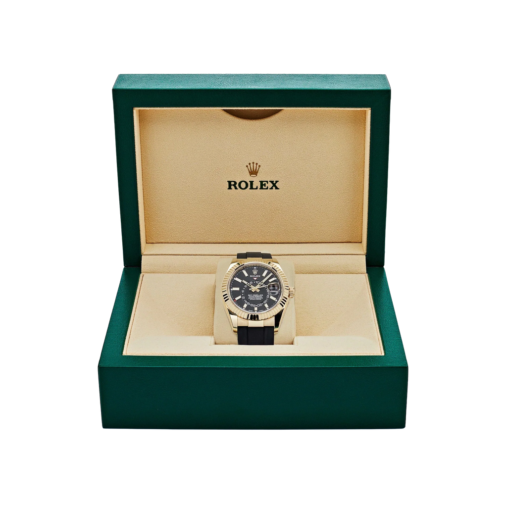 Sky-Dweller 42mm Yellow Gold Bright Black Dial 336238
