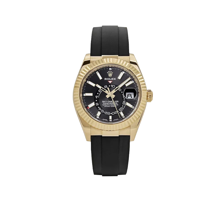 Sky-Dweller 42mm Yellow Gold Bright Black Dial 336238