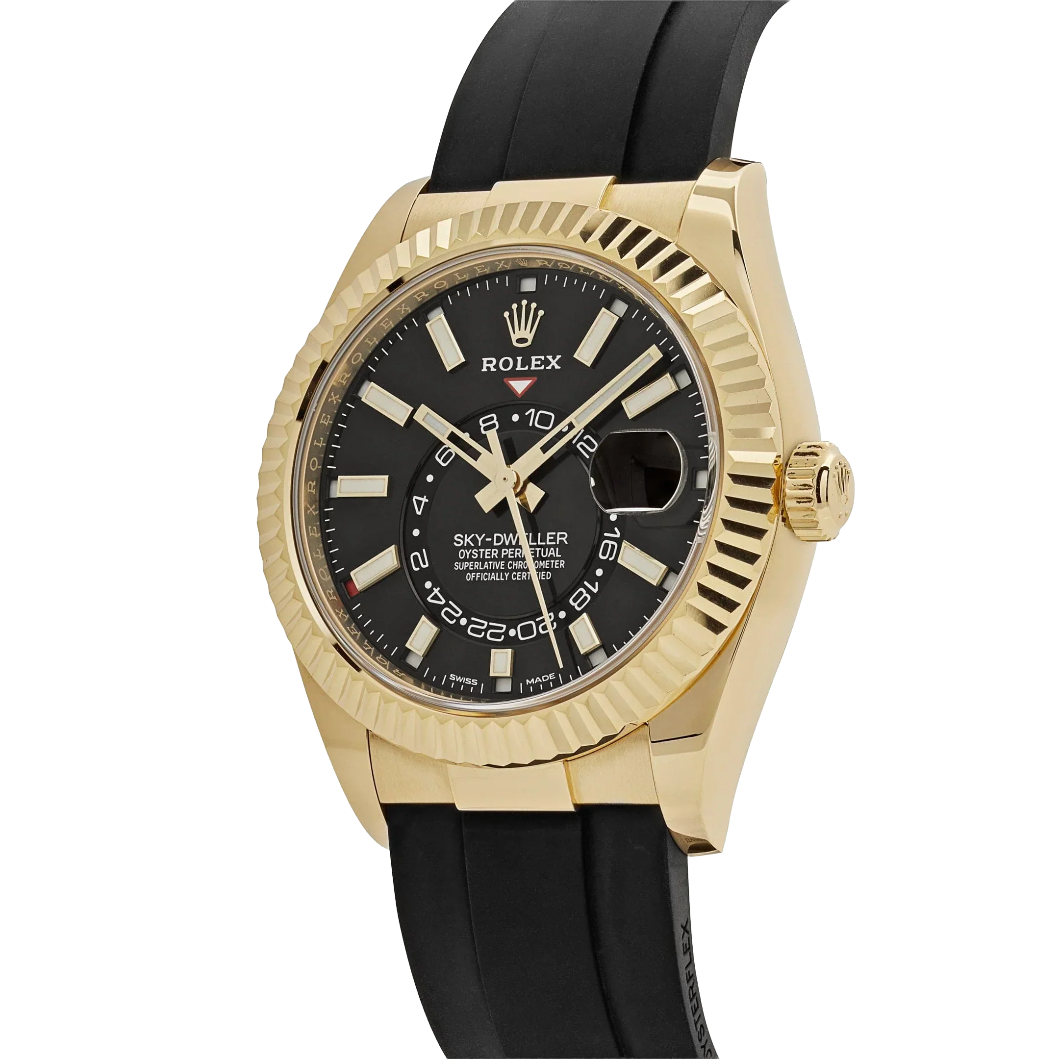 Sky-Dweller 42mm Yellow Gold Bright Black Dial 336238