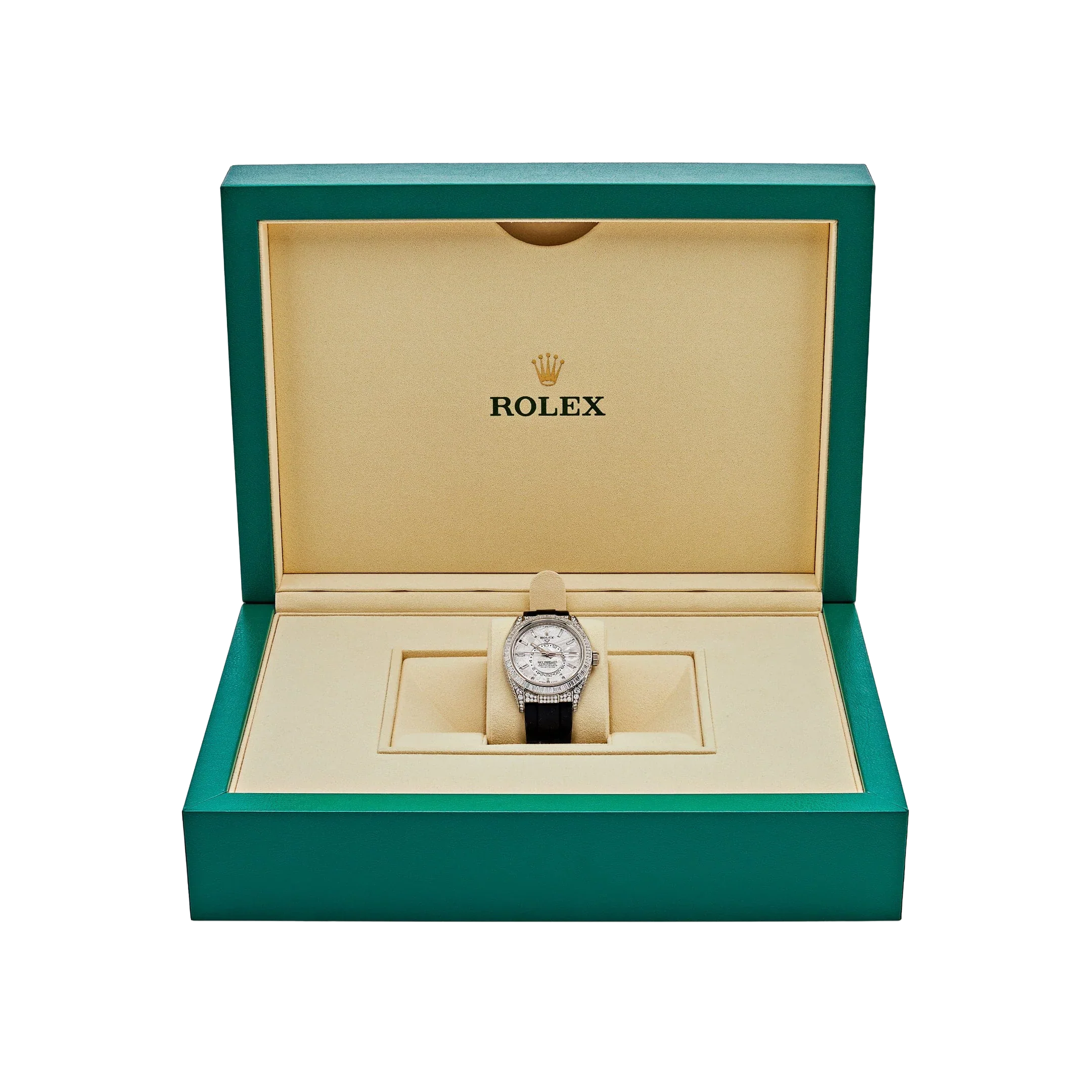 Sky-Dweller 42mm 18K White Gold Meteorite Dial Diamond Watch 326259TBR