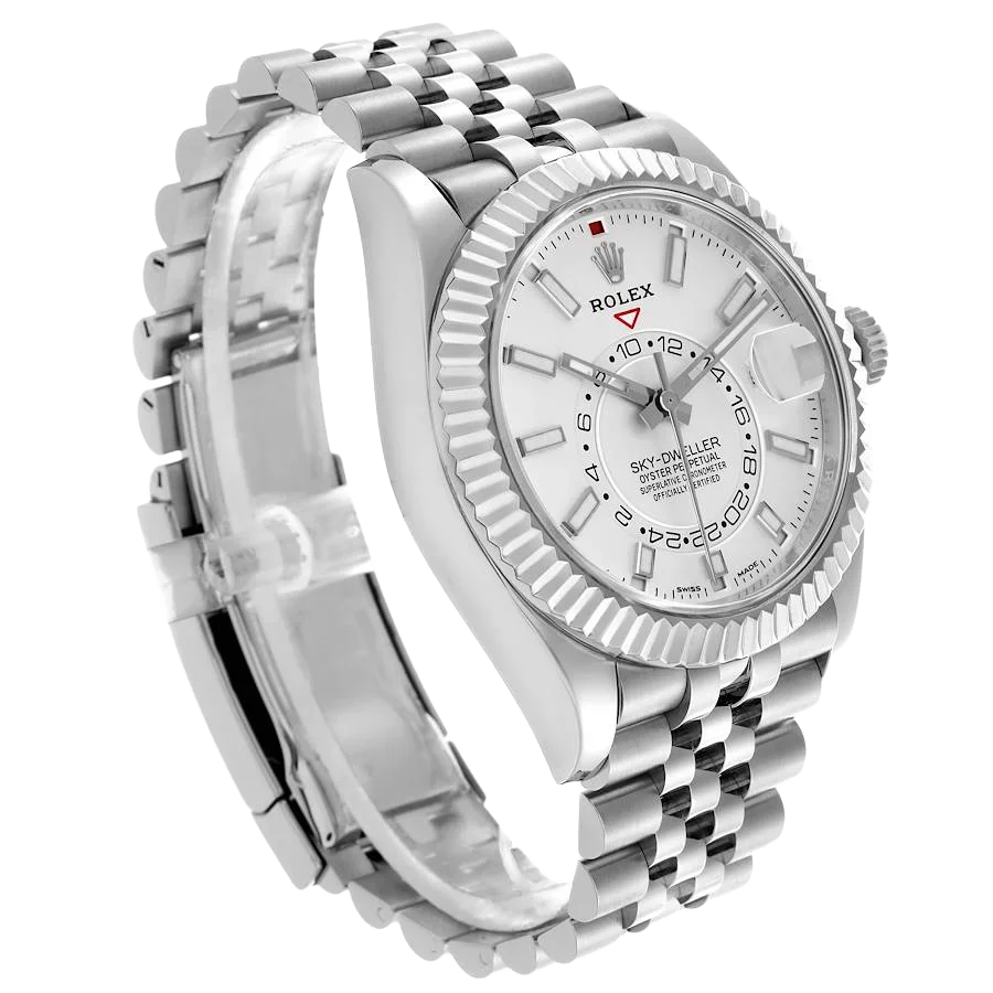 Sky-Dweller 42mm  Silver Dial Steel White Gold Mens Watch 326934