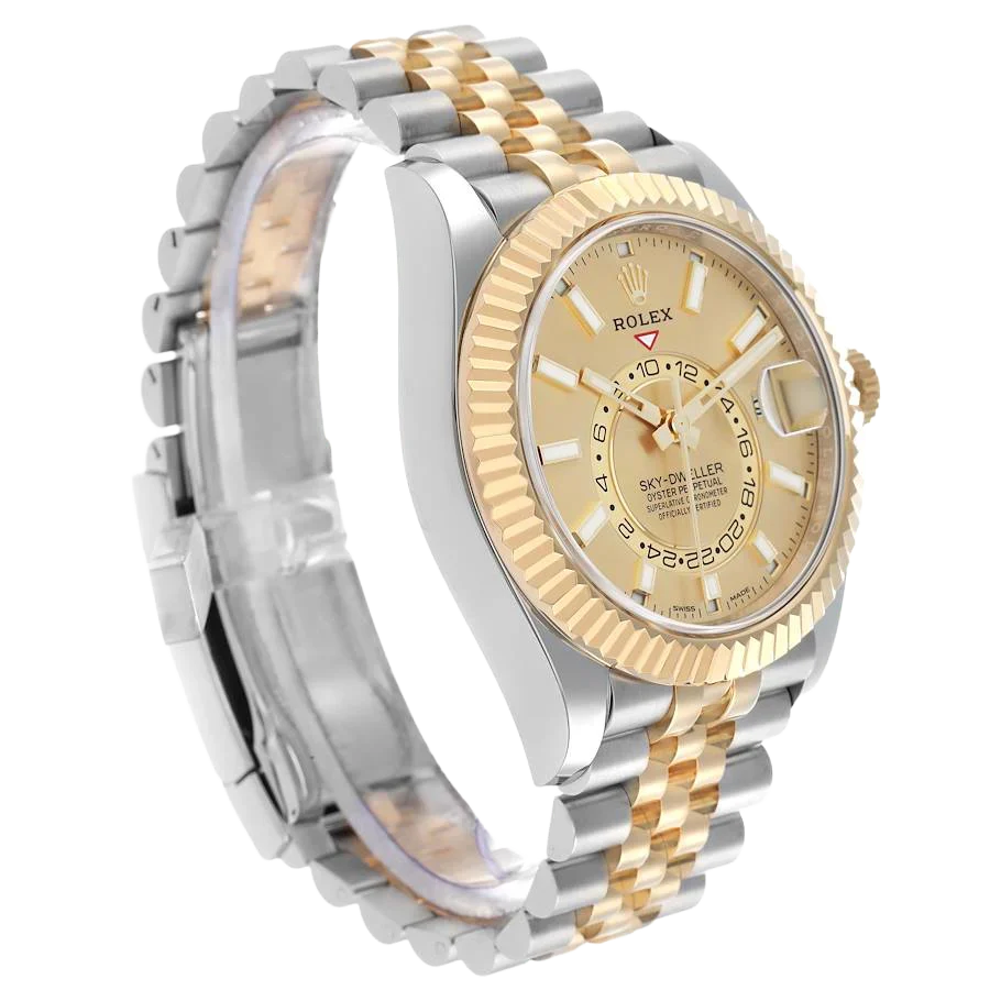 Sky Dweller 42mm Steel Yellow Gold Dial Mens Watch 326933