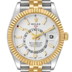 Sky-Dweller 42mm Steel Yellow Gold Silver Dial Mens Watch 326933