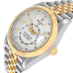 Sky-Dweller 42mm Steel Yellow Gold Silver Dial Mens Watch 326933