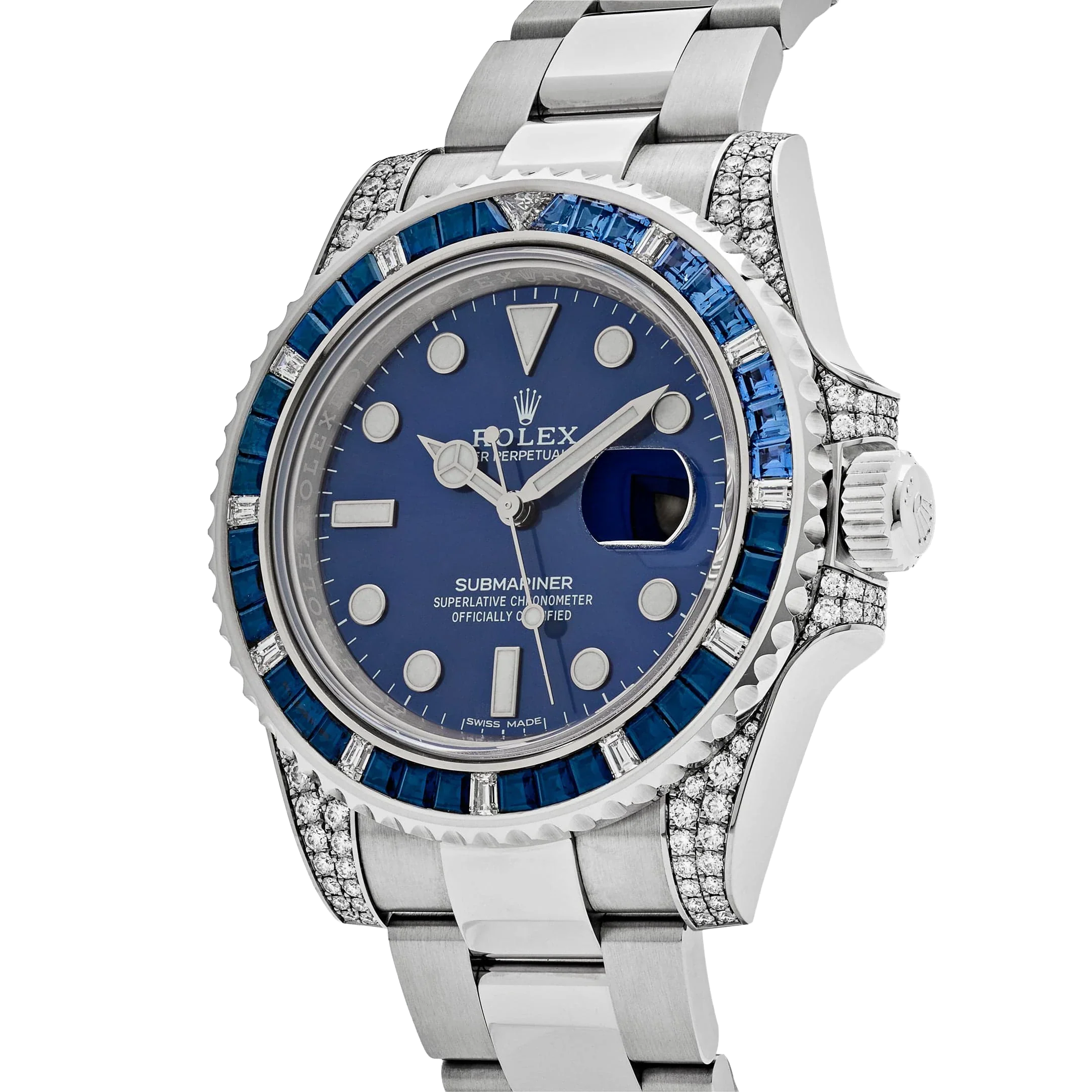 Submariner Date 40mm 116659SABR White Gold Blue Dial Sapphire Diamond Bezel