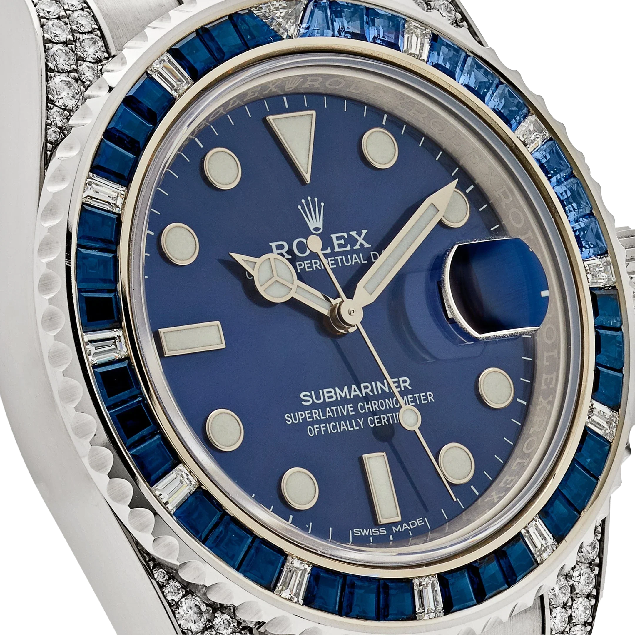 Submariner Date 40mm 116659SABR White Gold Blue Dial Sapphire Diamond Bezel