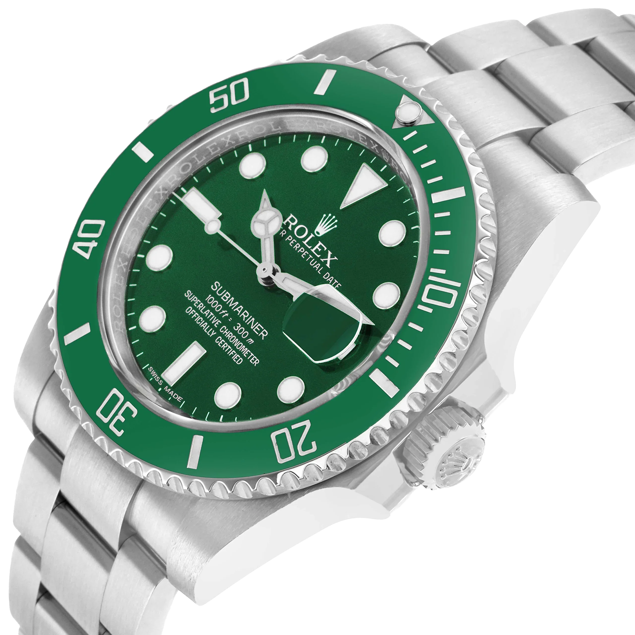 Submariner 40mm Hulk Steel Green Dial Bezel Mens Watch 116610LV