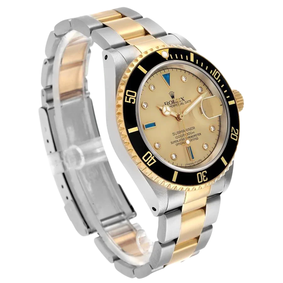 Submariner Steel Yellow Gold 40mmDiamond Serti Mens Watch 16613