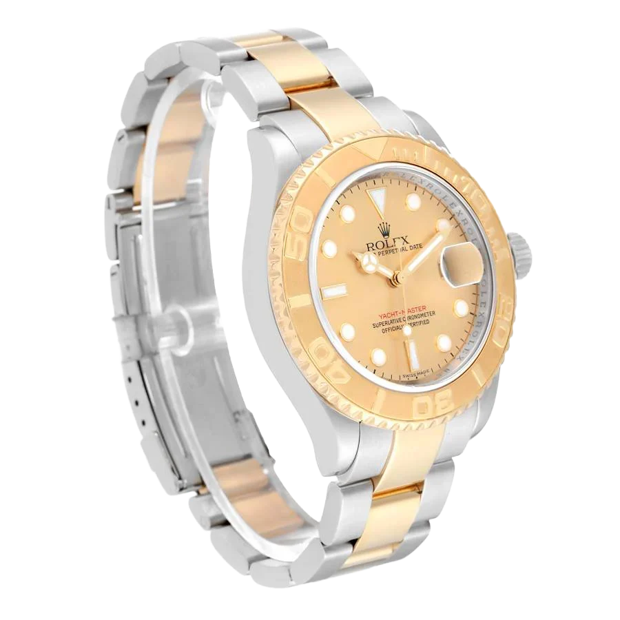 Yachtmaster 40mm Steel Yellow Gold Champagne Dial Mens Watch 16623