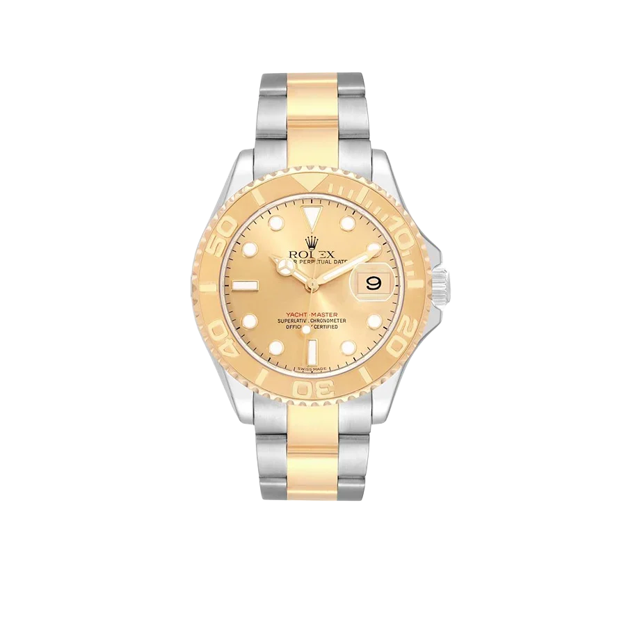Yachtmaster 40mm Steel Yellow Gold Champagne Dial Mens Watch 16623