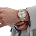 Day-Date 40 228398TBR Yellow Gold Mother of Pearl Diamond Baguette Dial and Bezel