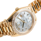 Day-Date 40 228398TBR Yellow Gold Mother of Pearl Diamond Baguette Dial and Bezel