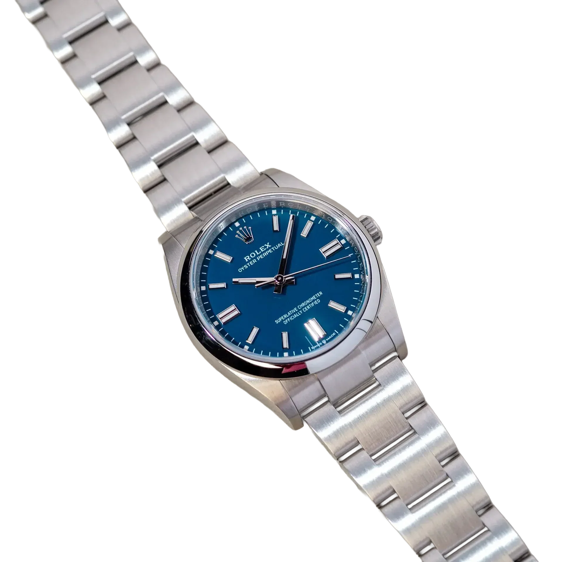 Oyster Perpetual 41mm Stainless Steel Med Blue Dial Men Watch 134300-0009 New 2025