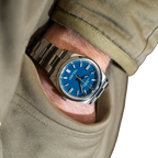 Oyster Perpetual 41mm Stainless Steel Med Blue Dial Men Watch 134300-0009 New 2025