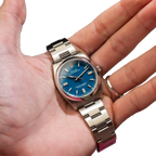 Oyster Perpetual 41mm Stainless Steel Med Blue Dial Men Watch 134300-0009 New 2025