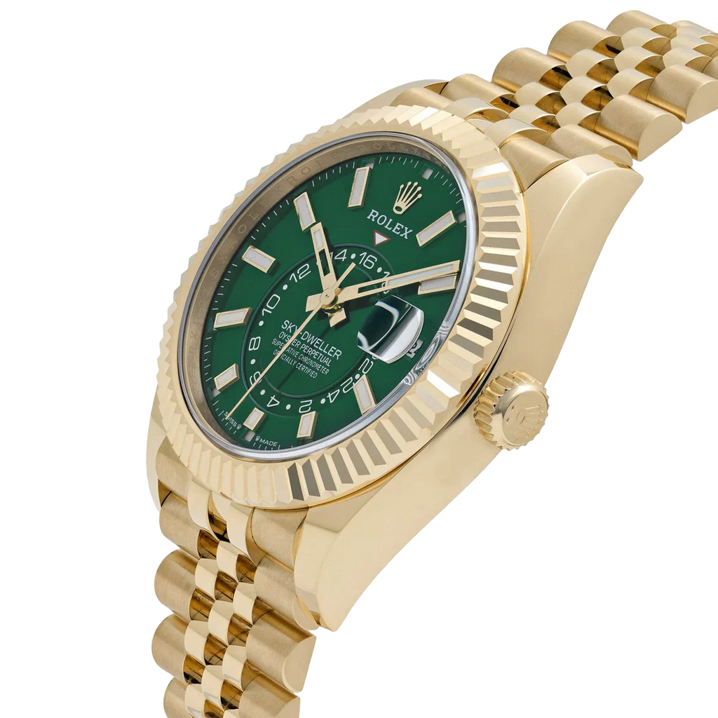 Sky-Dweller 42mm Yellow Gold Bright Green Dial Jubilee 336938 (2025)