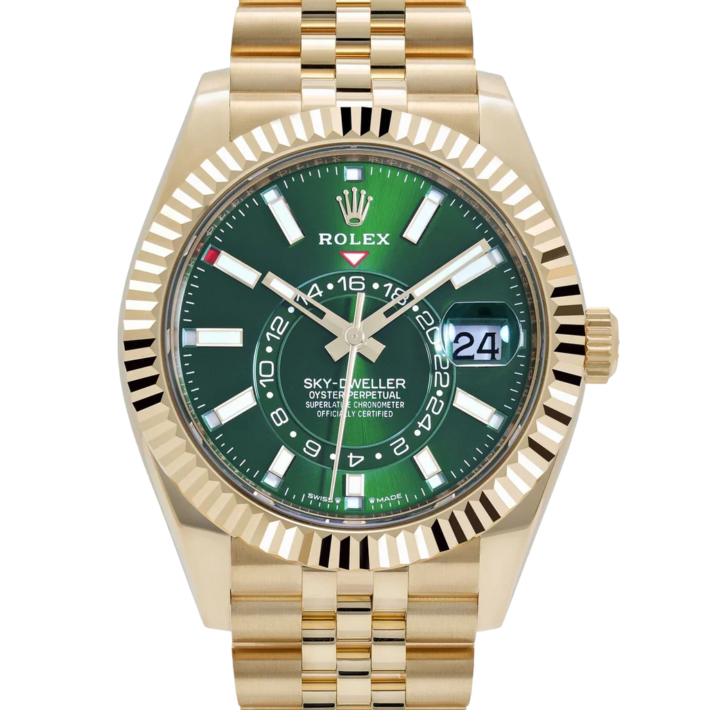 Sky-Dweller 42mm Yellow Gold Bright Green Dial Jubilee 336938 (2025)