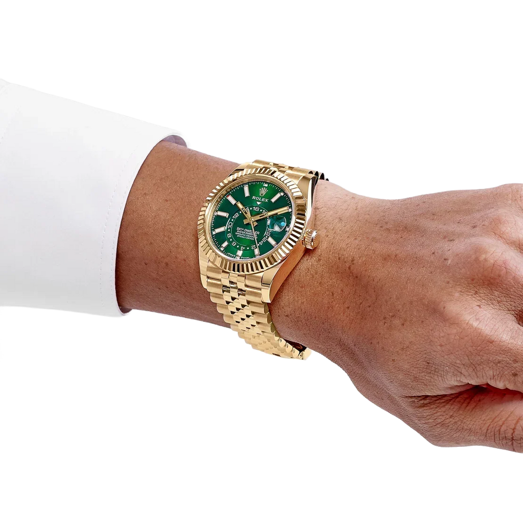 Sky-Dweller 42mm Yellow Gold Bright Green Dial Jubilee 336938 (2025)