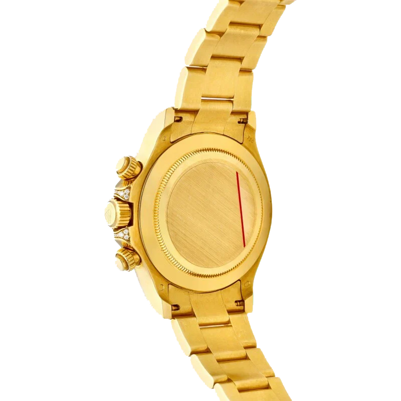 Daytona 116598RBOW Rainbow Yellow Gold Black Diamond Dial Sapphire Bezel