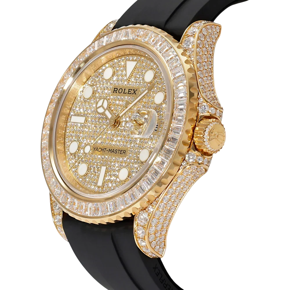 Yacht-Master 226668TBR, 18K Yellow Gold, Pave Index Dial, Oysterflex Bracelet, 42 mm