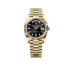 President Day-Date 40mm Black Dial Yellow Gold Diamond Mens Watch 228238